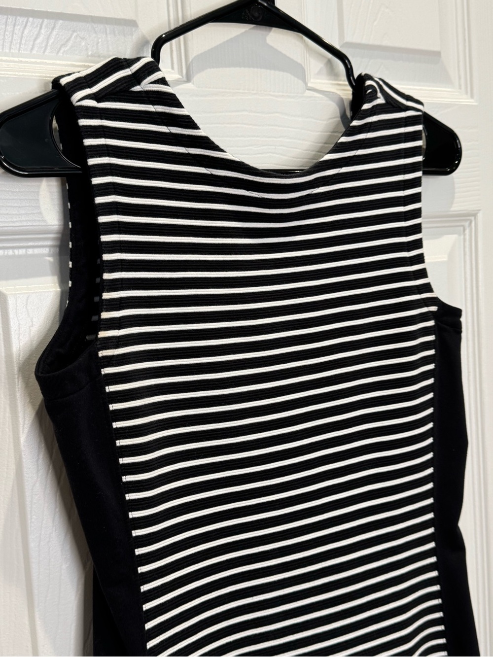 Athleta Women's Small Black White Striped Mala Tank Dress - Picture 3 of 7